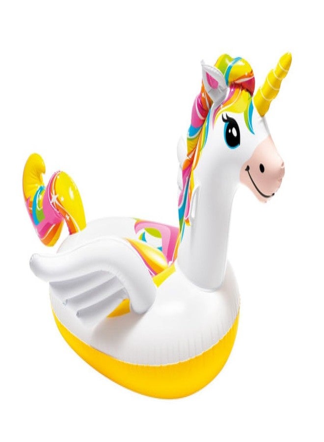 VWretails Inflatable Ride-On Swim Float for Kids, Childrens & Adults. Summer Fun Beach Floatie Perfect for Summer Water Adventures of Age 3+ (Enchanted Unicorn Ride-On + Hand Pump) - Image 2